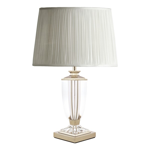 (image for) Laura Ashley Carson Small Table Lamp Polished Nickel & Crystal Base Only